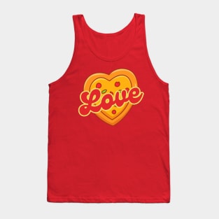 Love Pizza Heart Retro Valentine Tank Top